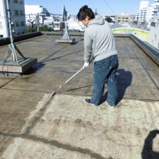 【東京都大田区　賃貸マンション　屋上防水塗装工事】