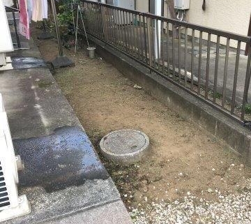 マンションの庭木の伐採・草むしり後